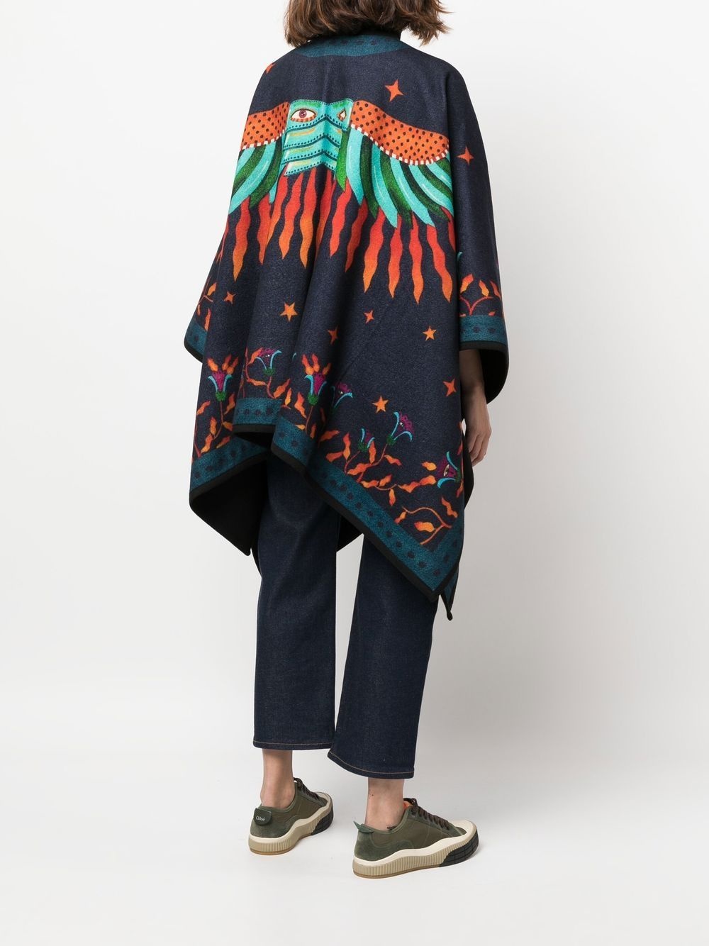 graphic-print poncho - 4