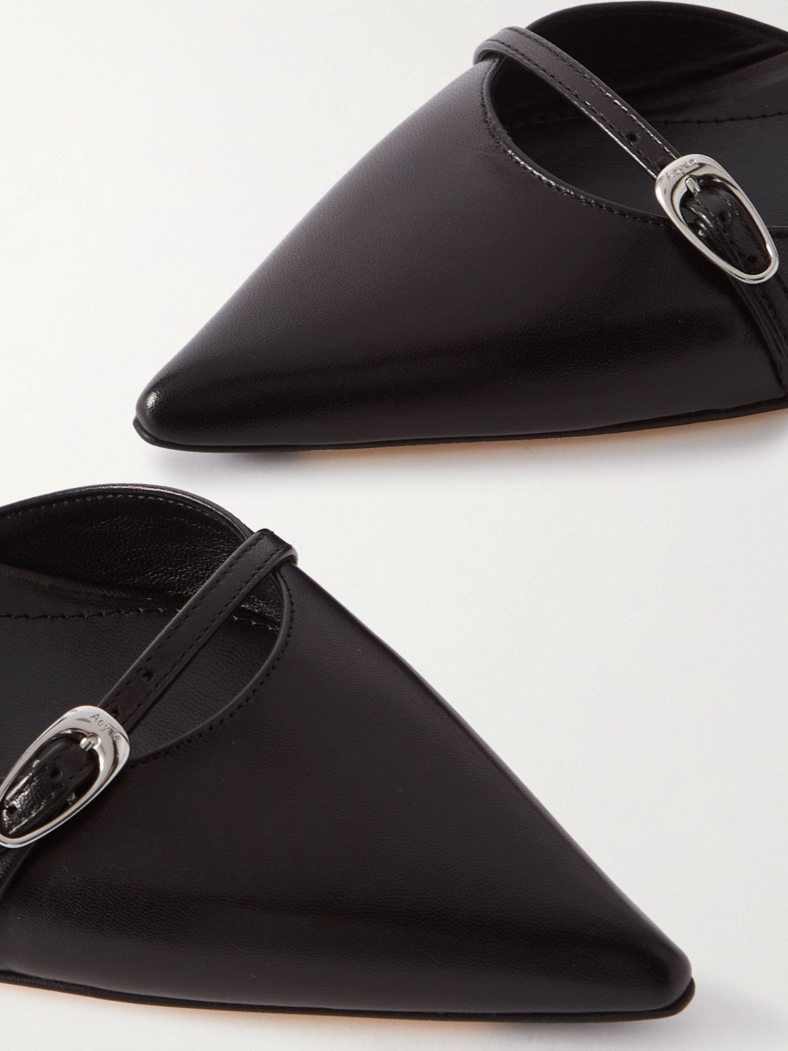Melia leather point-toe pumps Black - 4