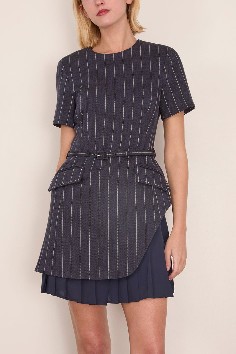 Blakely Short Sleeve Mini Dress in Midnight Stripe 3