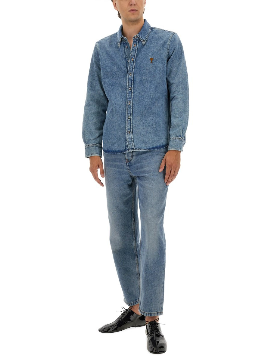 COTTON DENIM SHIRT WITH ADC EMBROIDERY - 2