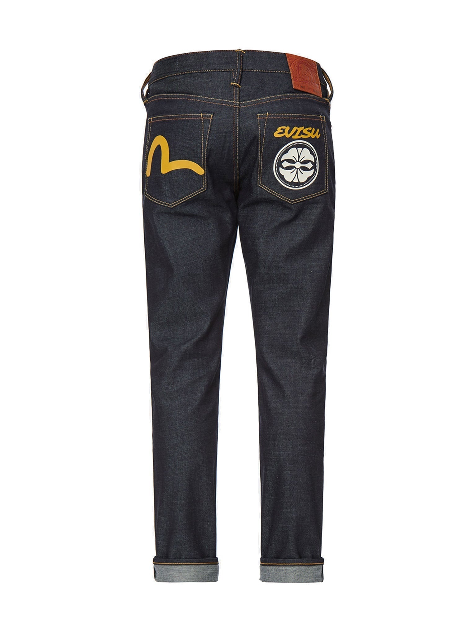 Kamon Print Carrot Fit Raw Denim Jeans #2017 - 15