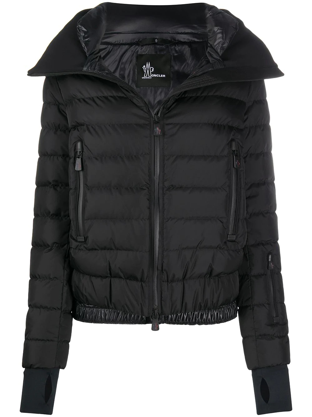 funnel neck quilted jacket - 1