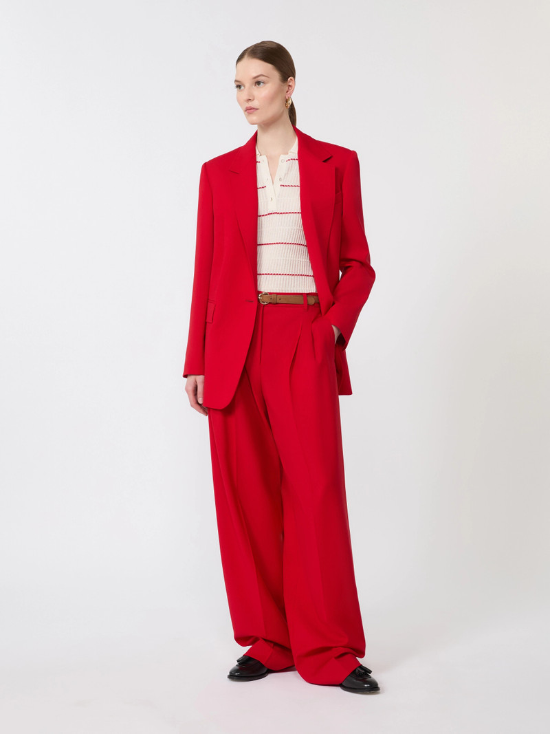 Max Mara Single-breasted stretch wool blazer - RED outlook
