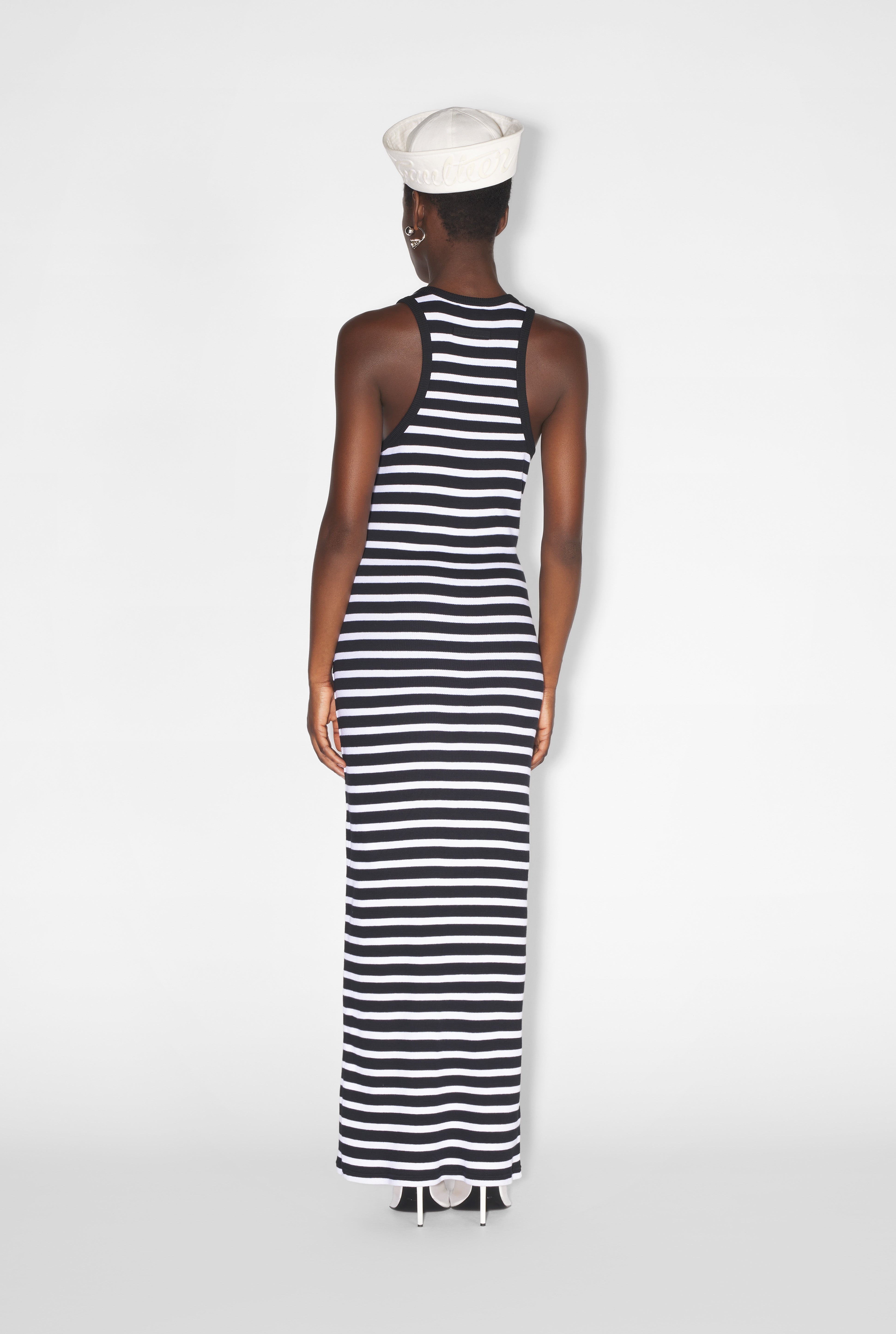 THE BLACK STRAPPED MARINIÈRE DRESS - 2