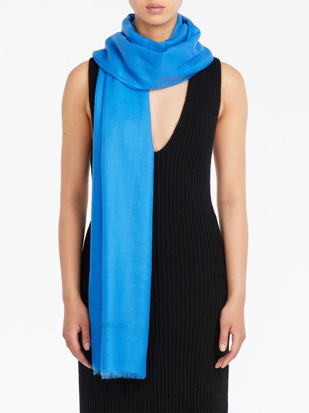 semi-sheer cashmere scarf - 4