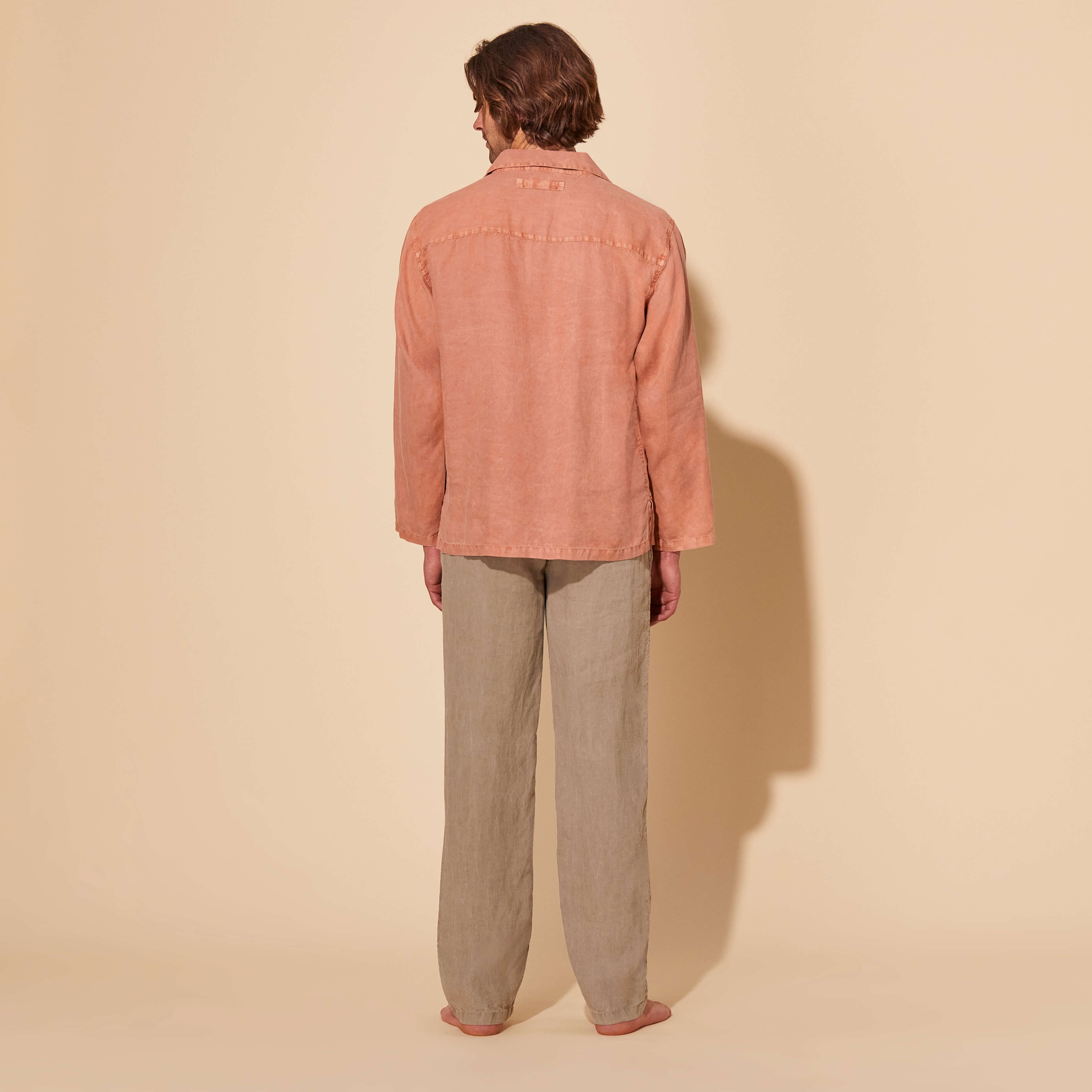 Men Linen Vareuse Shirt Mineral Dye - 4