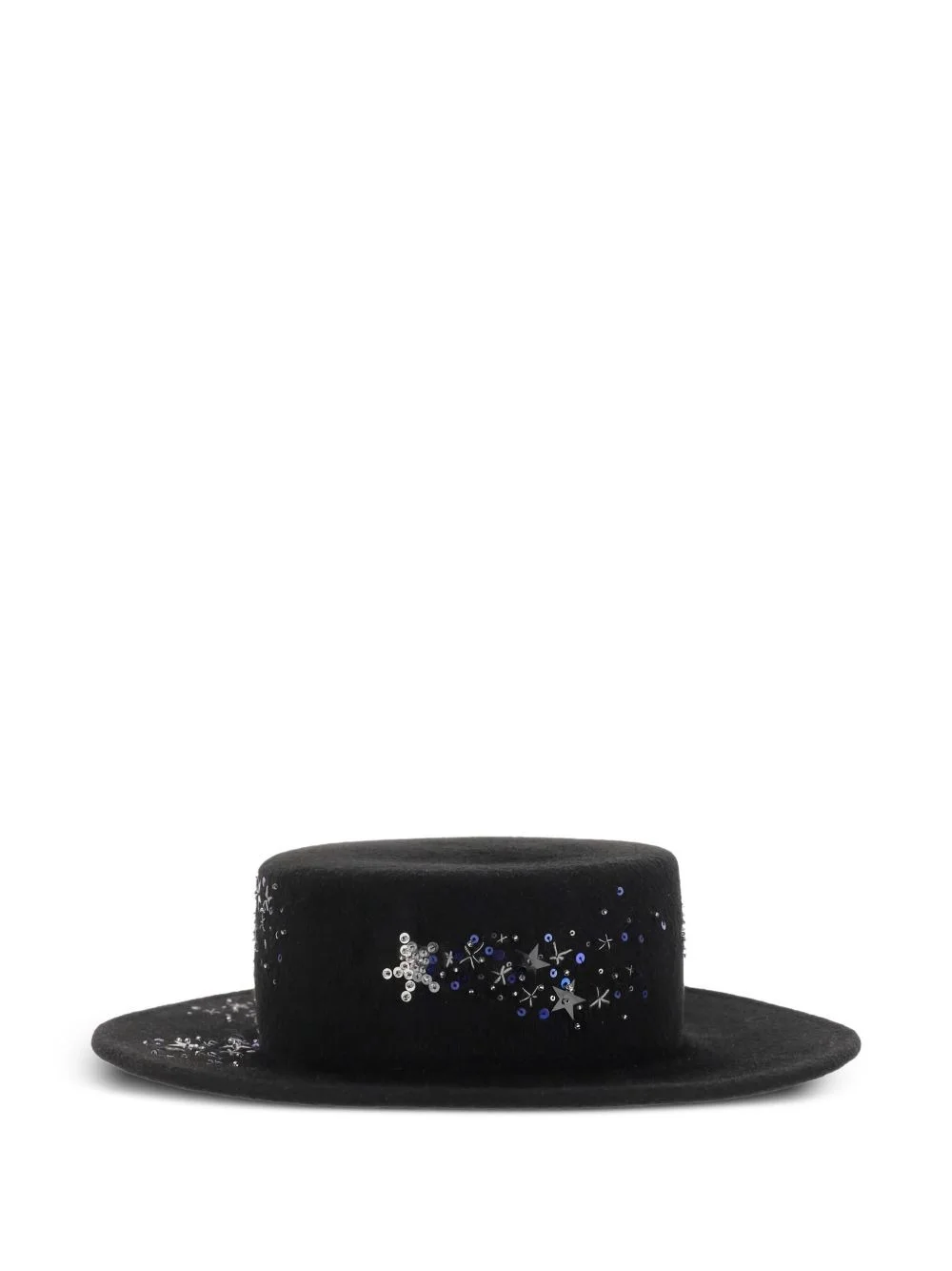 wide-brim sequin-embellished hat - 1