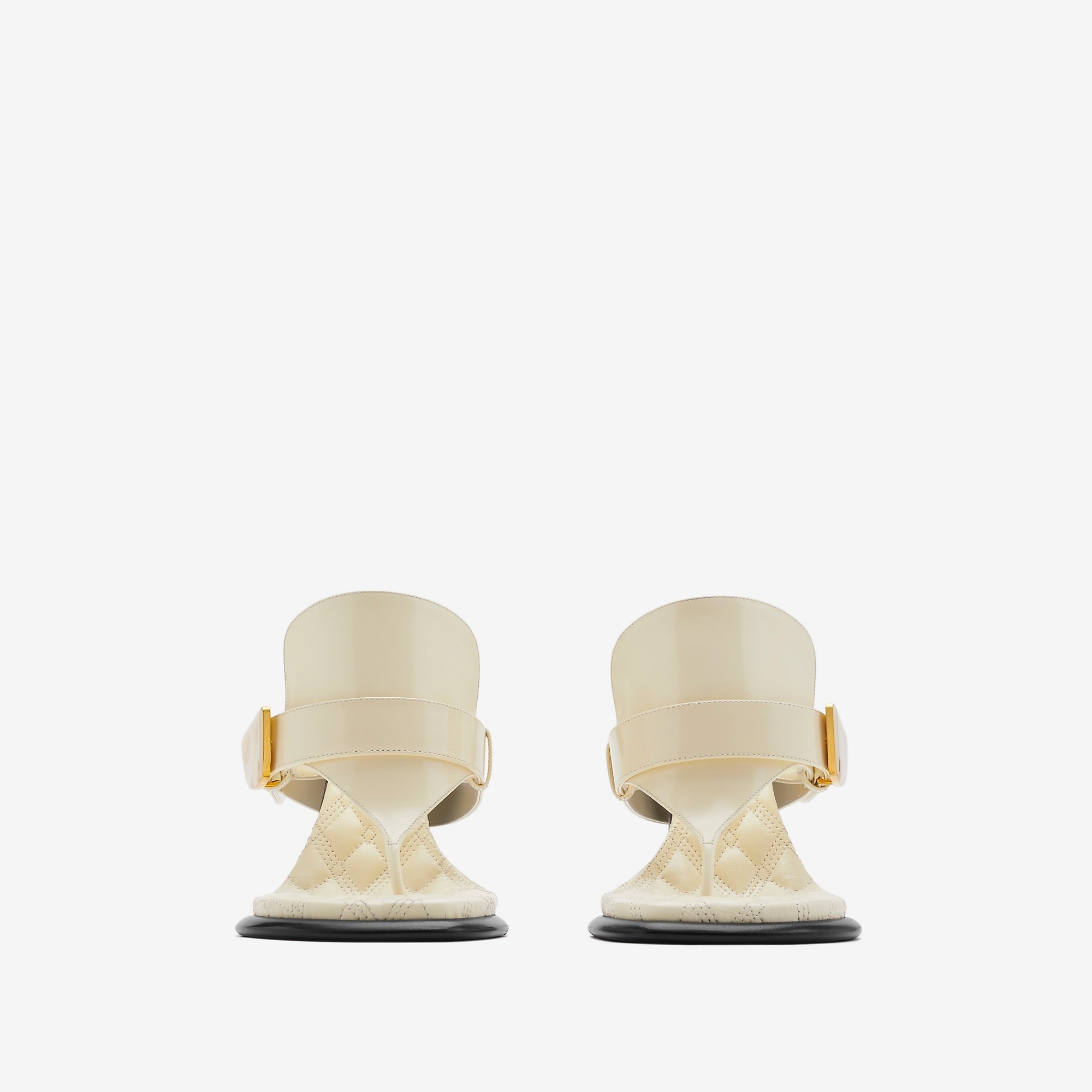 サンダル・ミュール BURBERRY LIGHT BEIGE LEATHER BAY SANDALS Burberry Light beige leather Bay sandals | TheDoubleF