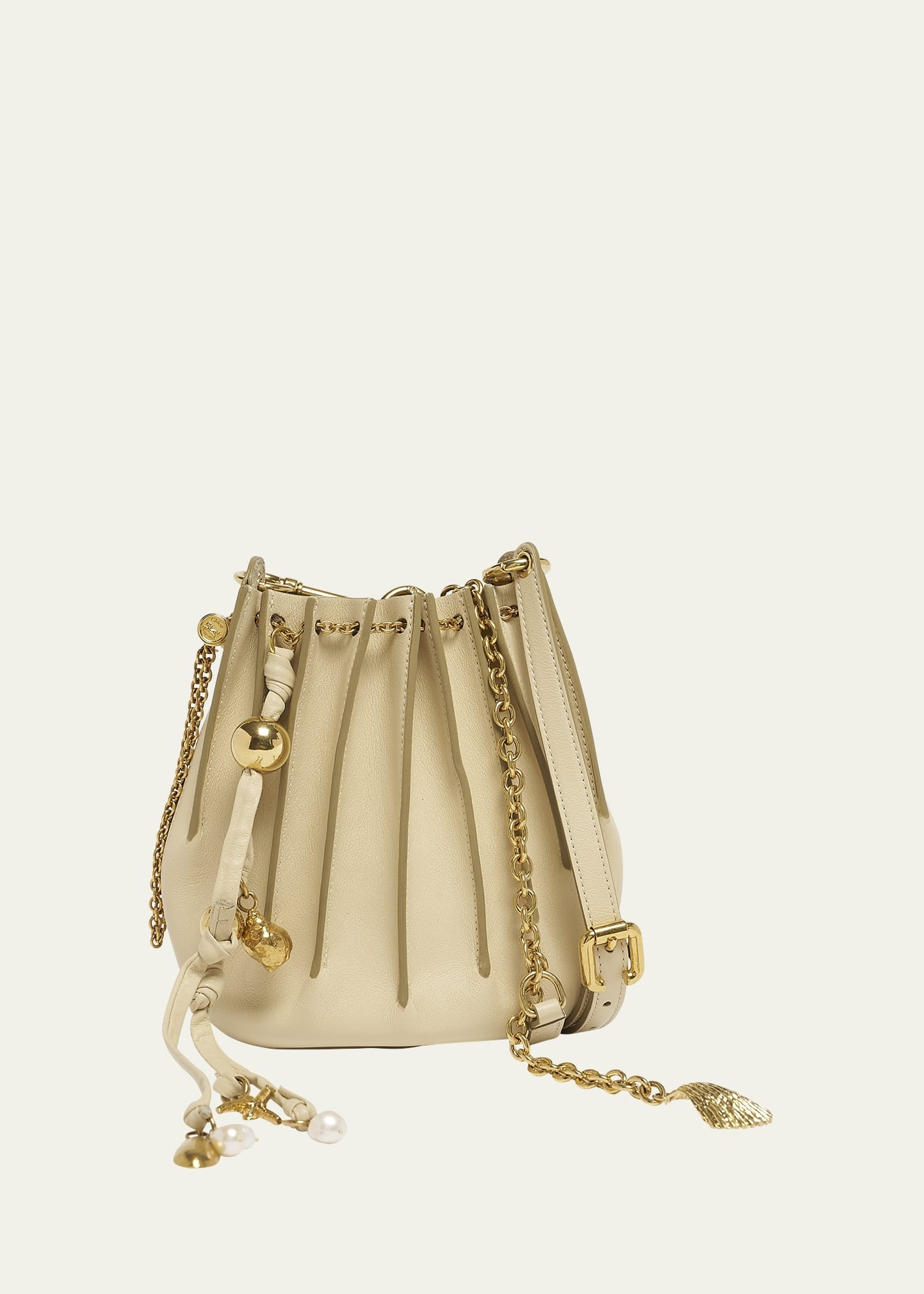 Sea Treasures Pleated Crossbody Bag in Leather - 1