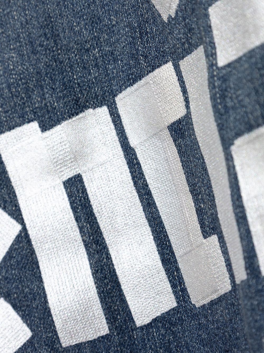 Tape Type-print denim jacket - 5