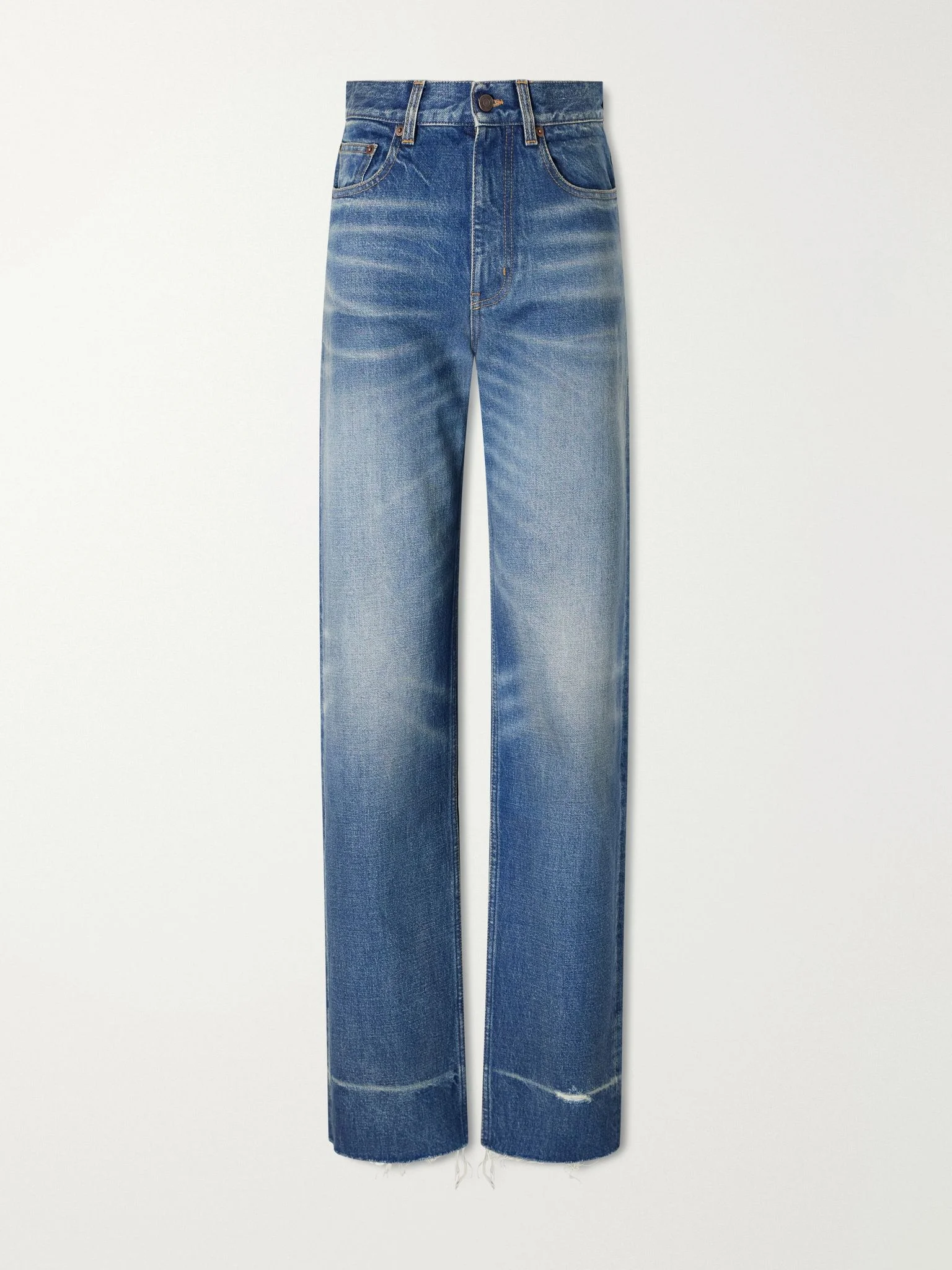 High-rise straight-leg jeans Dark denim - 1