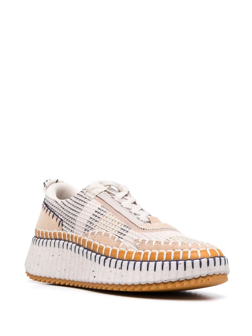 whipstitch-trim sneakers - 2