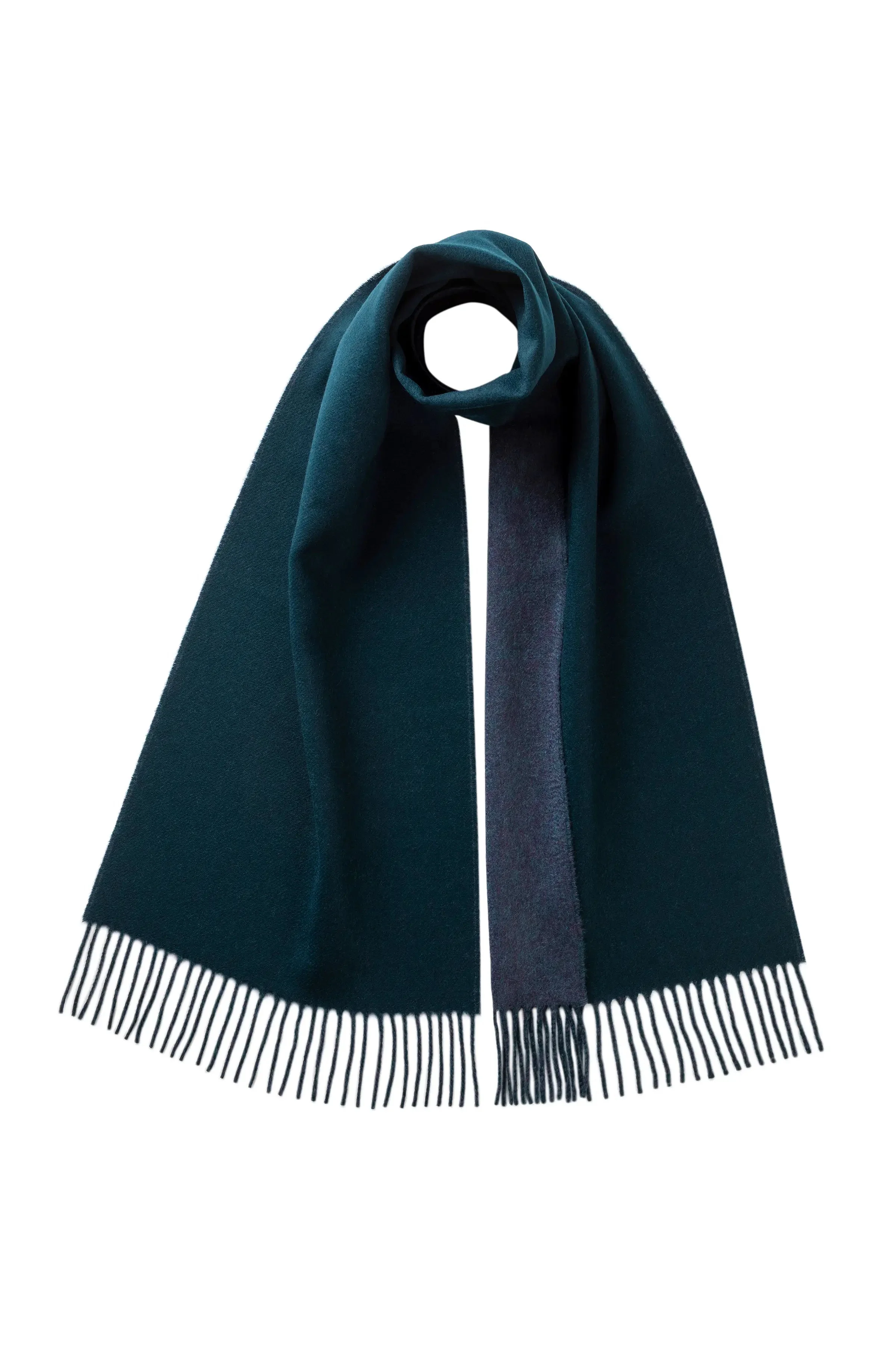 Contrast Reversible Green Cashmere Scarf - 1