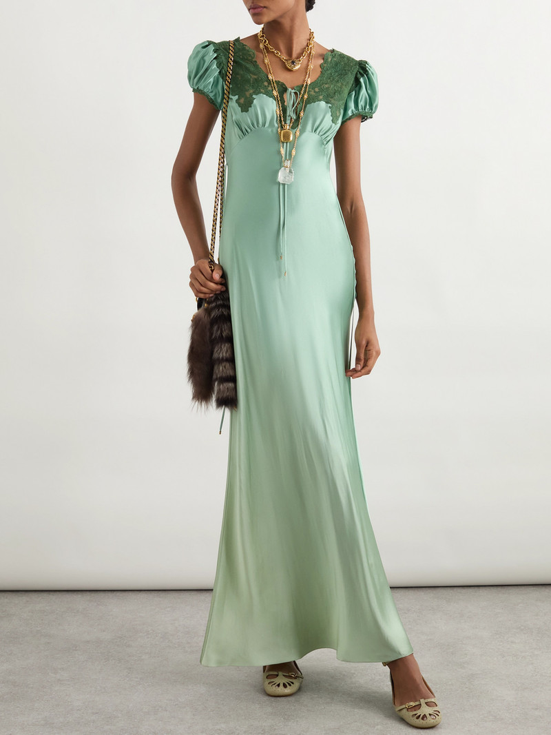 Chloé Lace-trimmed Silk-satin Gown outlook
