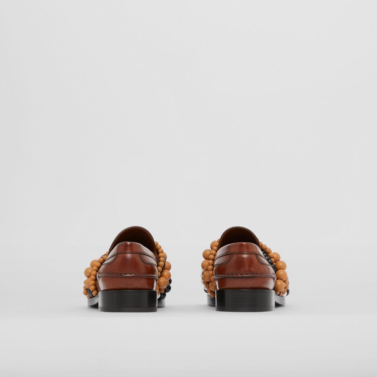 Bead Detail Leather Loafers - 5