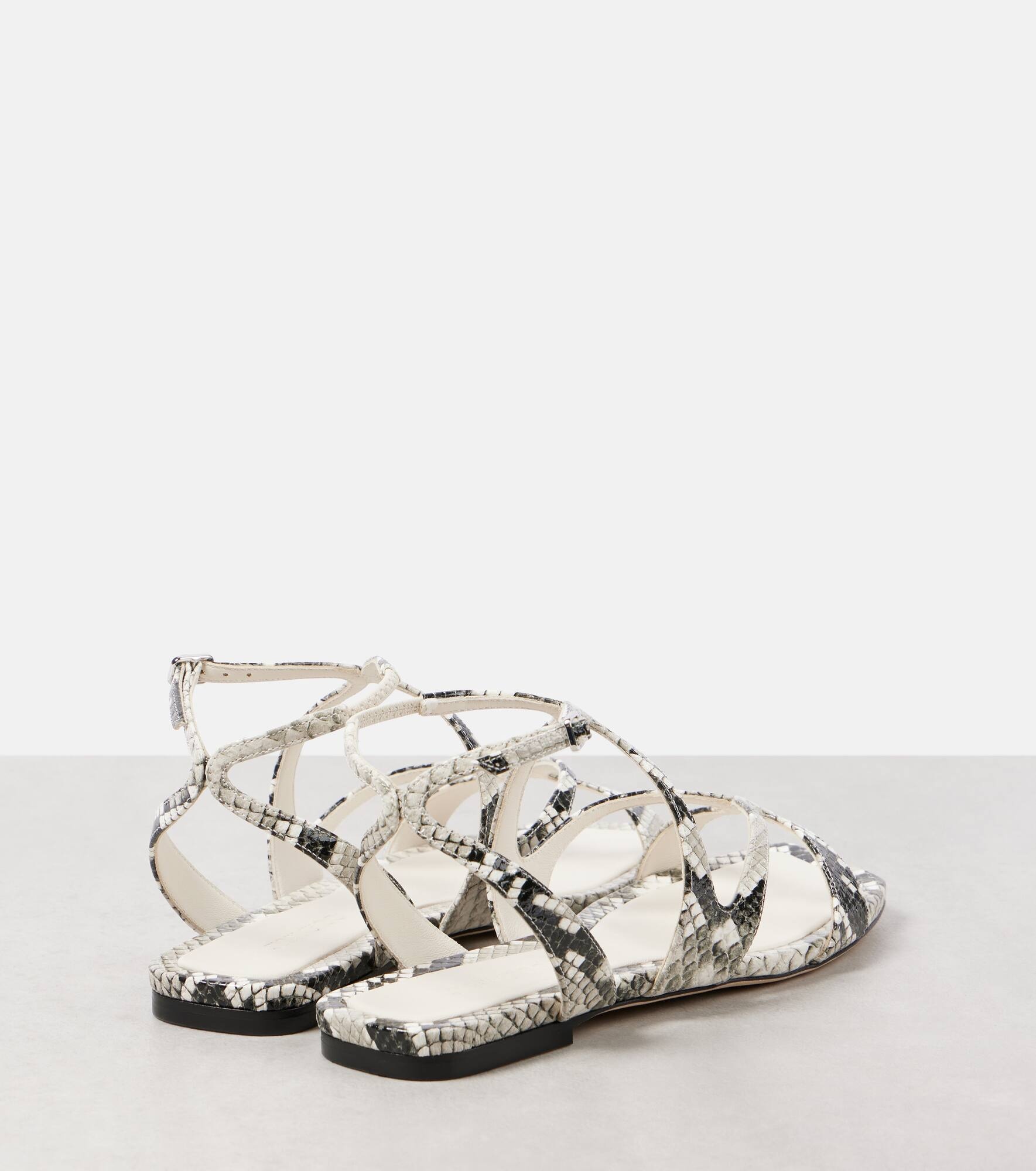 Ayla snake-effect leather sandals - 3