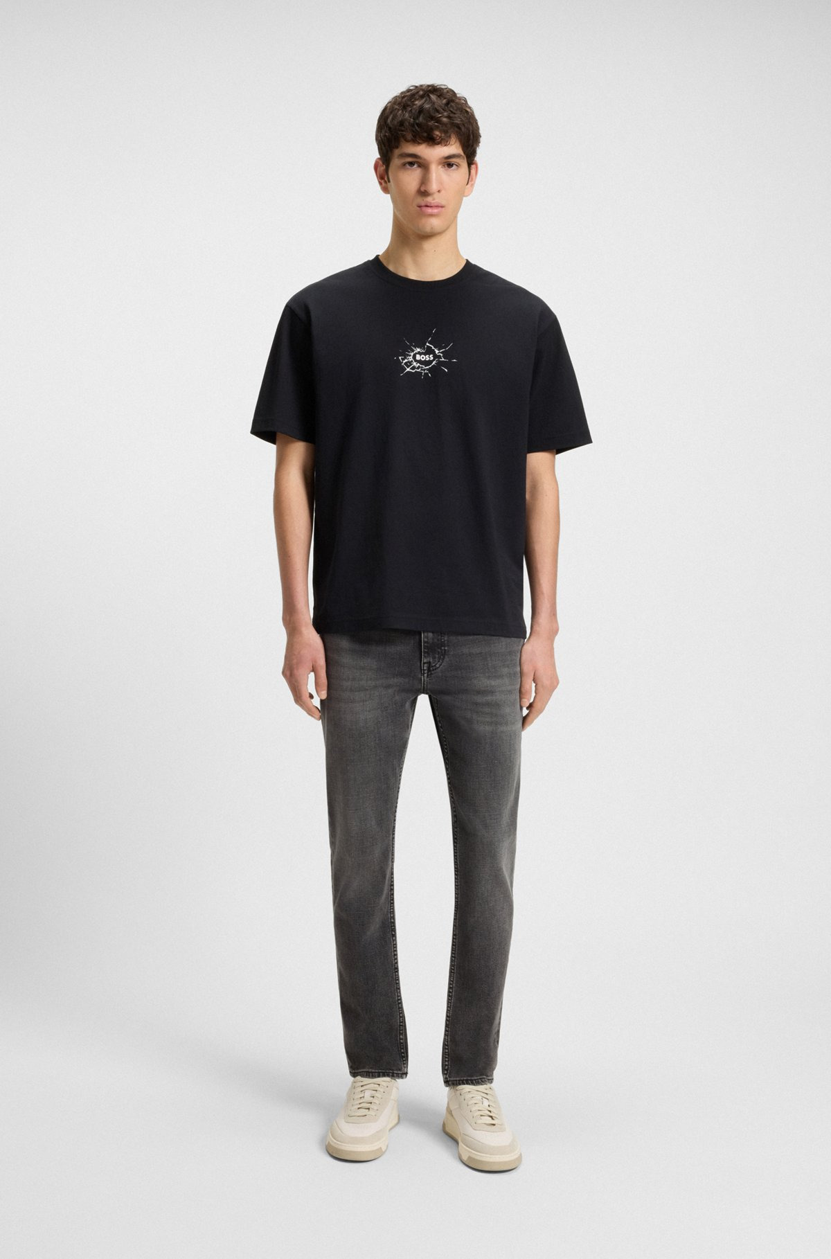 SLIM-FIT JEANS IN LIGHTWEIGHT GRAY COMFORT-STRETCH DENIM - 3