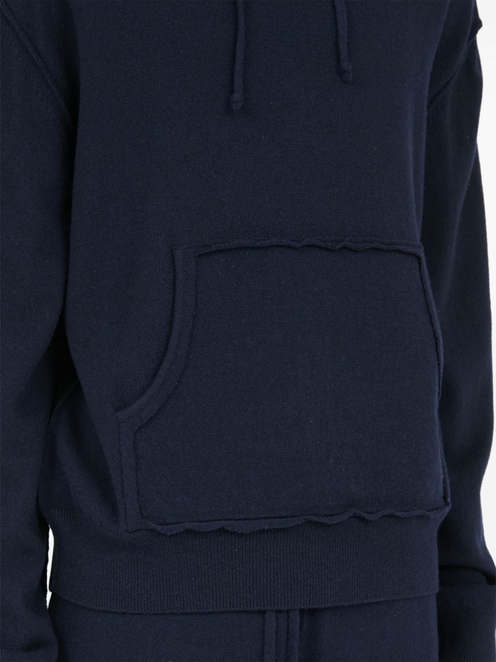 pouch-pocket kntited hoodie - 7