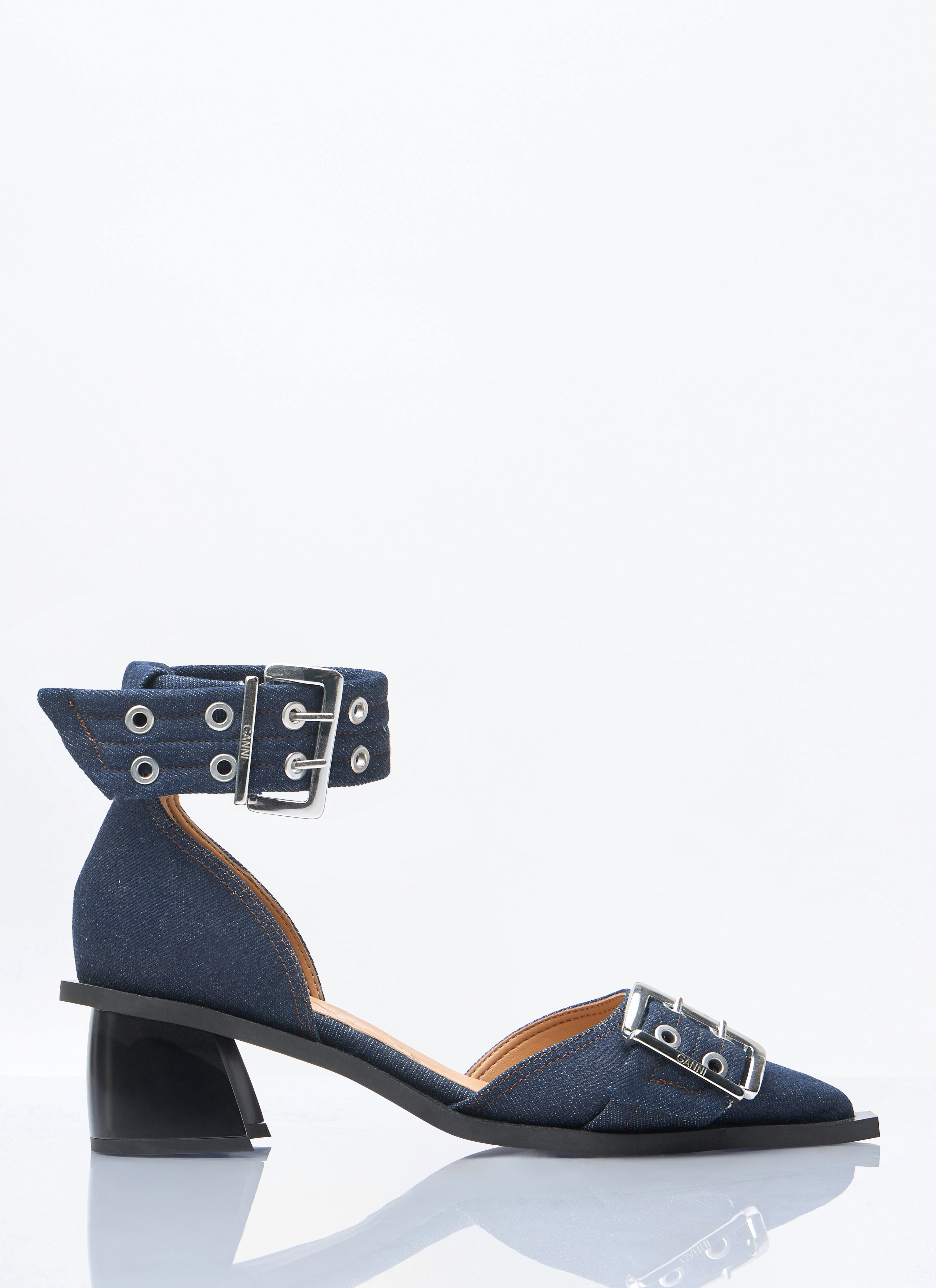 Ganni Women Feminine Buckle Open Cut Pumps - 7
