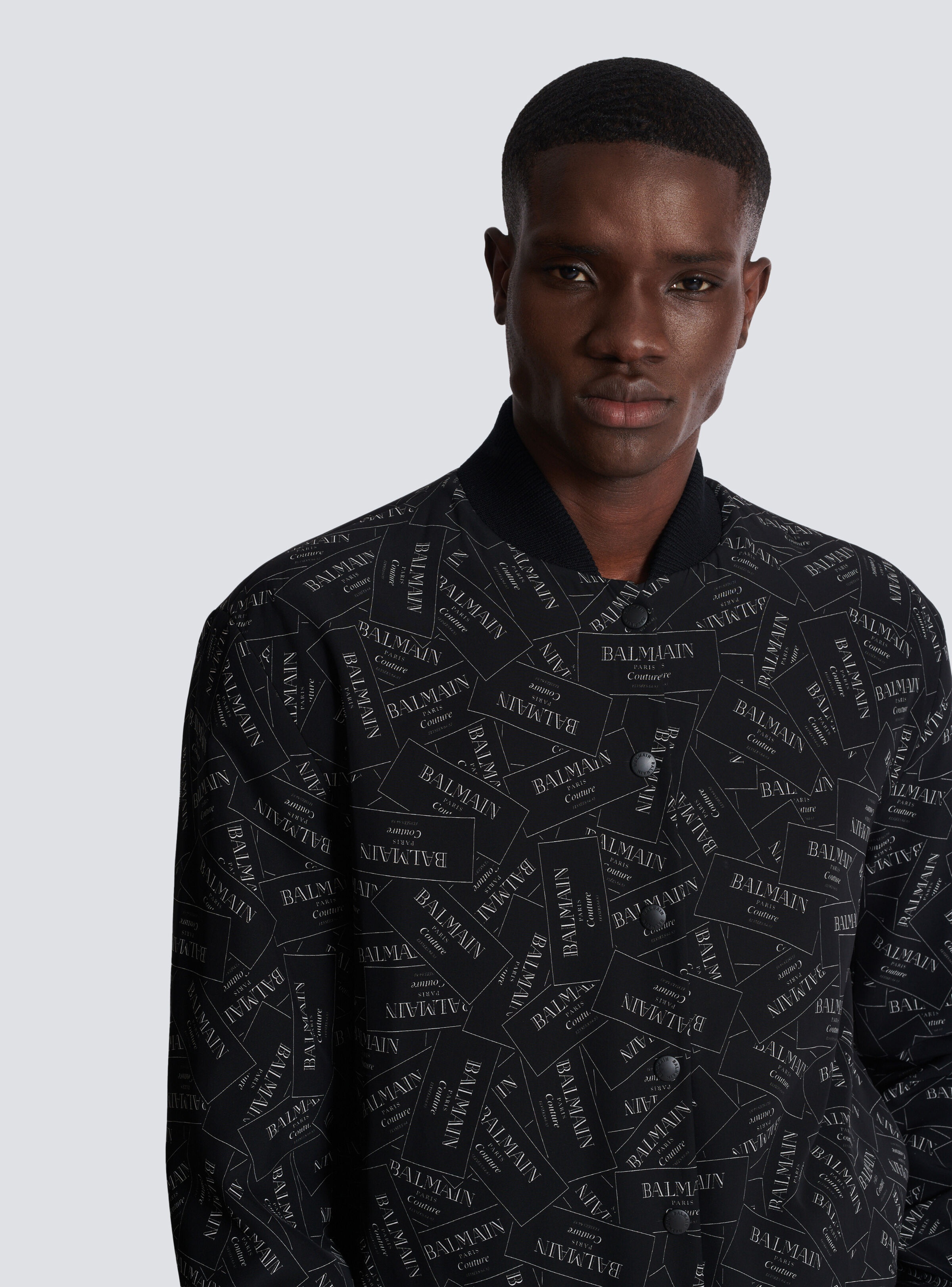 Printed Balmain label bomber jacket - 7