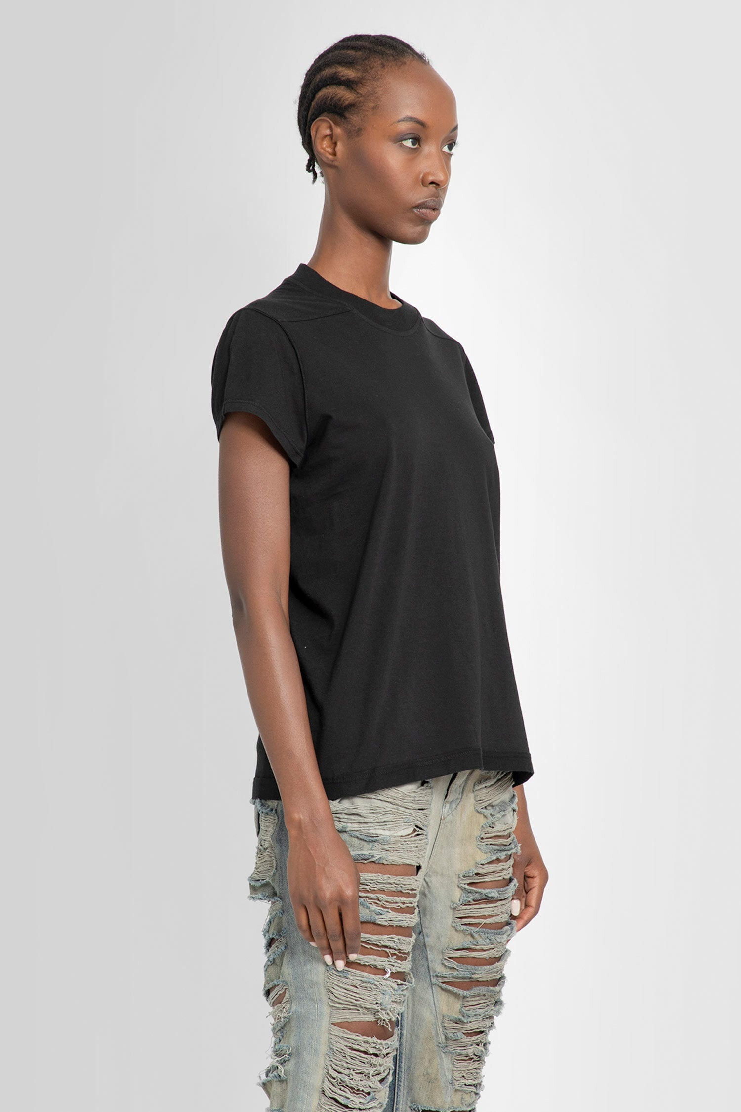 RICK OWENS WOMAN BLACK T-SHIRTS - 2