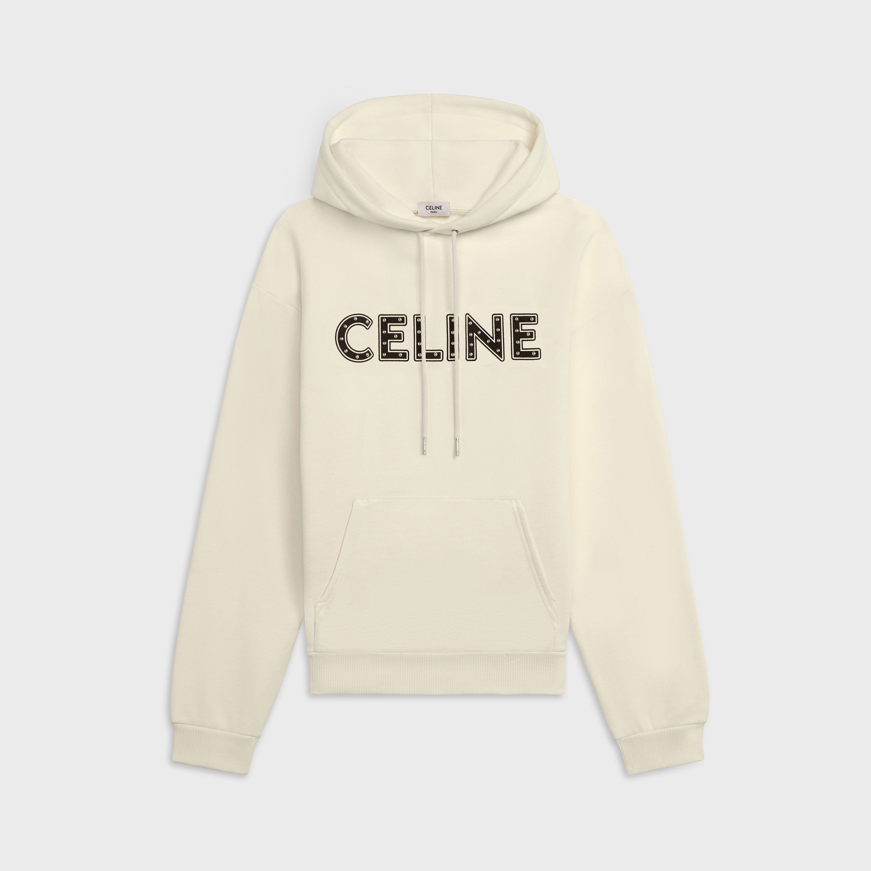 CELINE LOOSE COTTON SWEATSHIRT WITH STUDS - 1