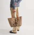 Logo-Embroidered Leather-Trimmed Felt Tote Bag - 7