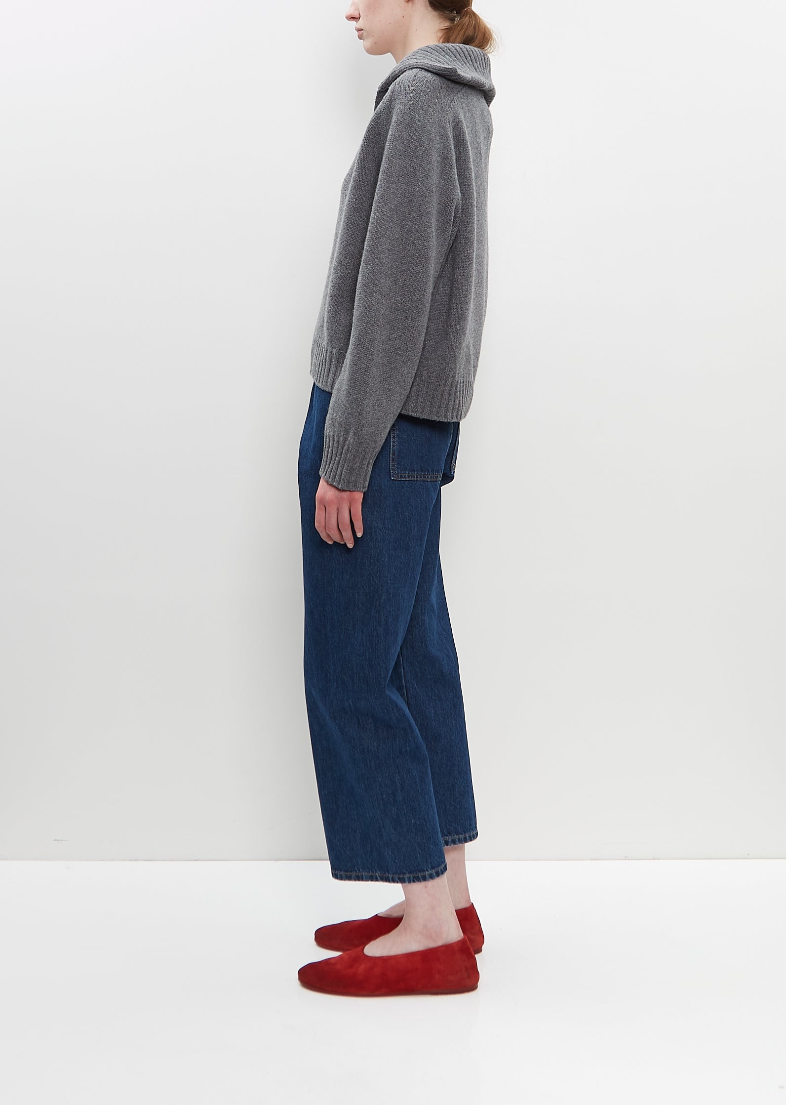 Wool Cashmere Blend Long Sleeve Polo - 2