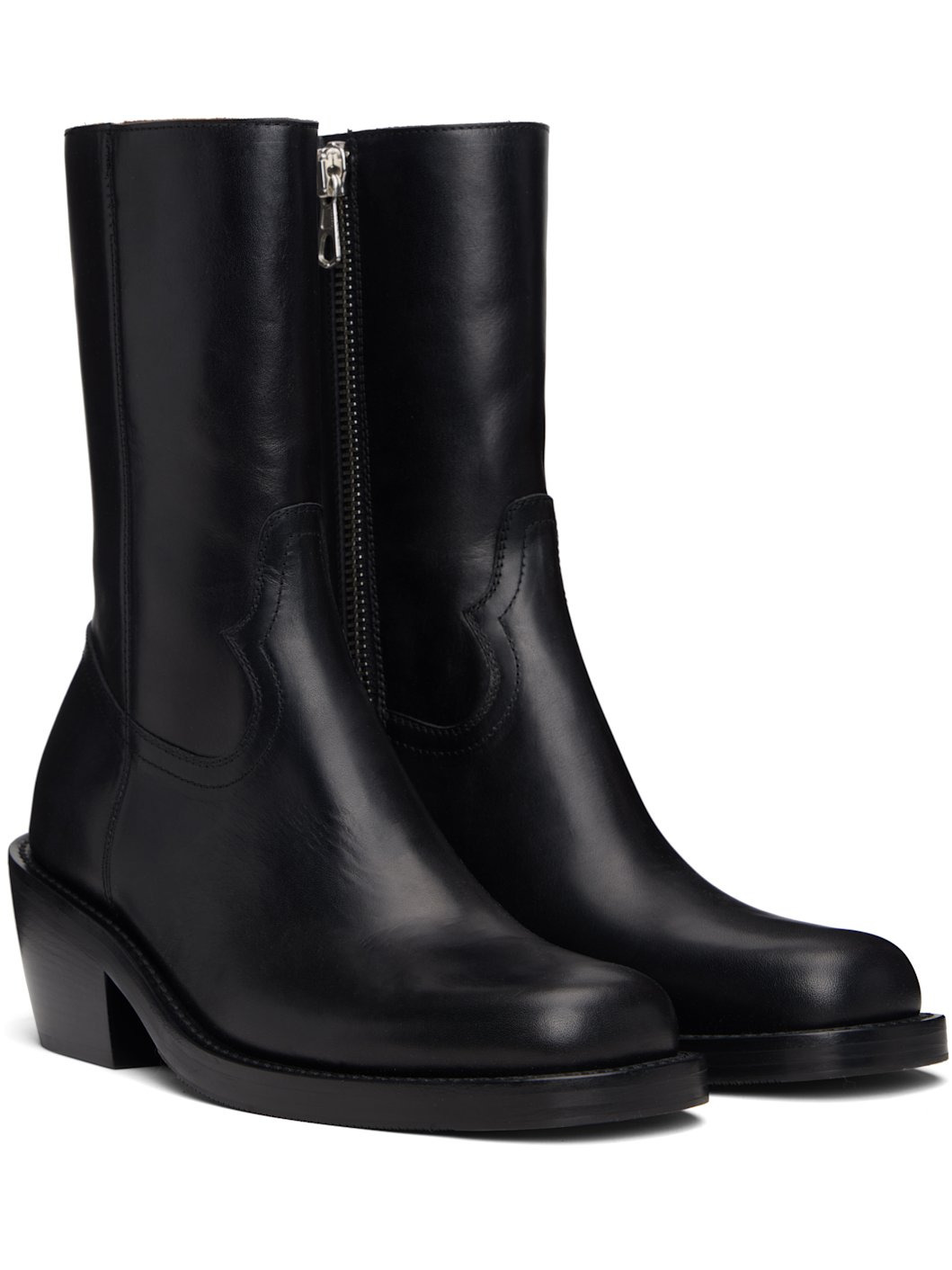 Black Zip Boots - 4