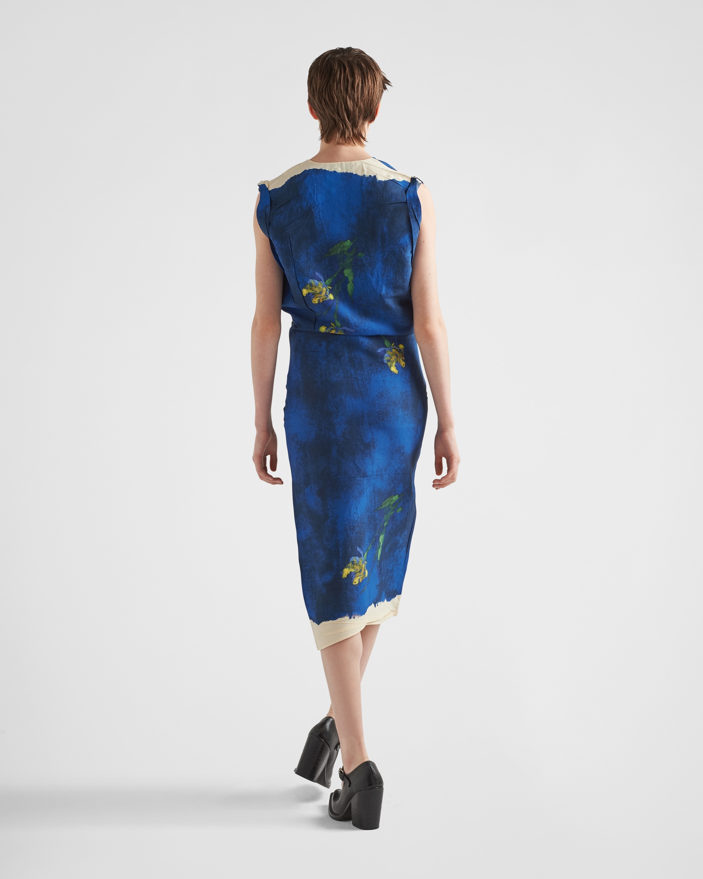 Prada technical voile dress - Blue