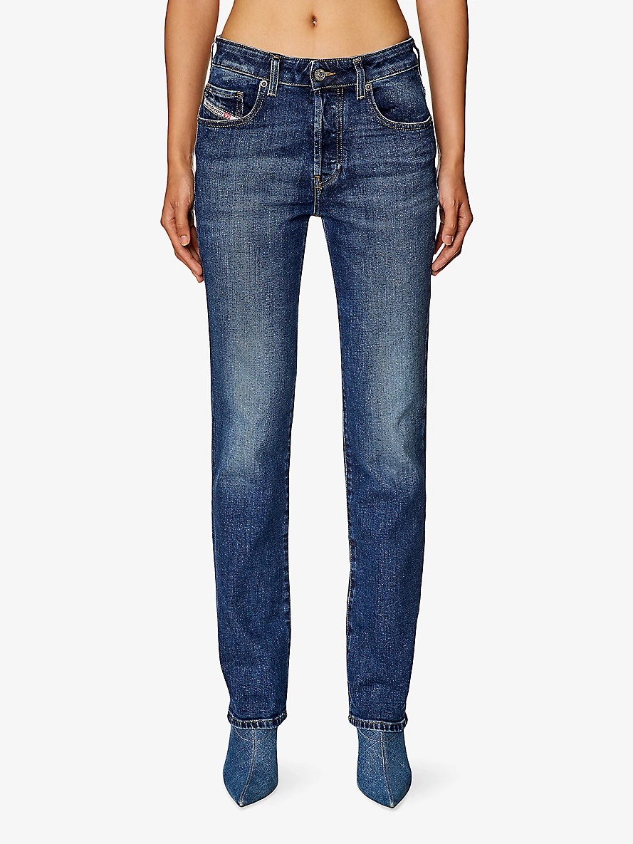 1989 D-Mine slim-fit, straight-leg mid-rise stretch-denim jeans - 3