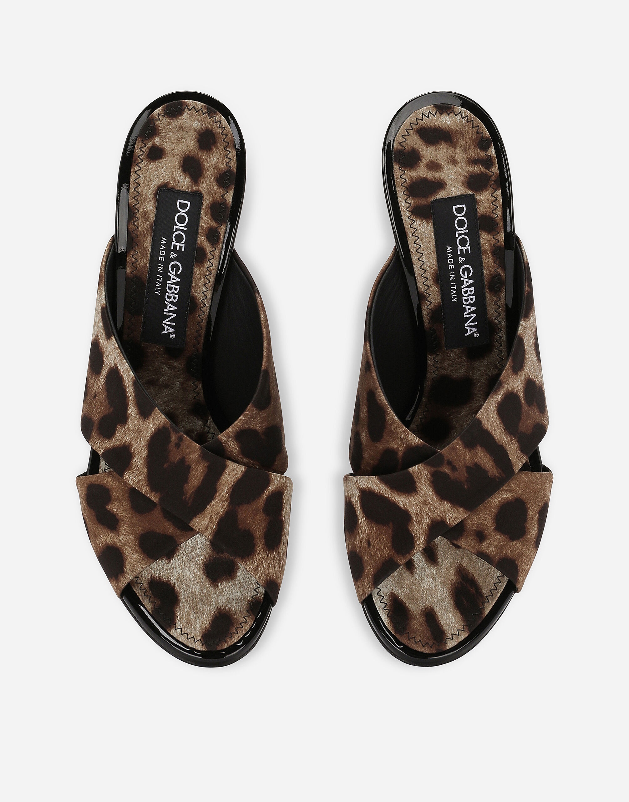 Leopard-print satin mules - 4