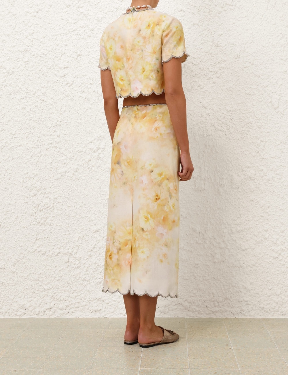 CRUSH SCALLOPED MIDI SKIRT - 4