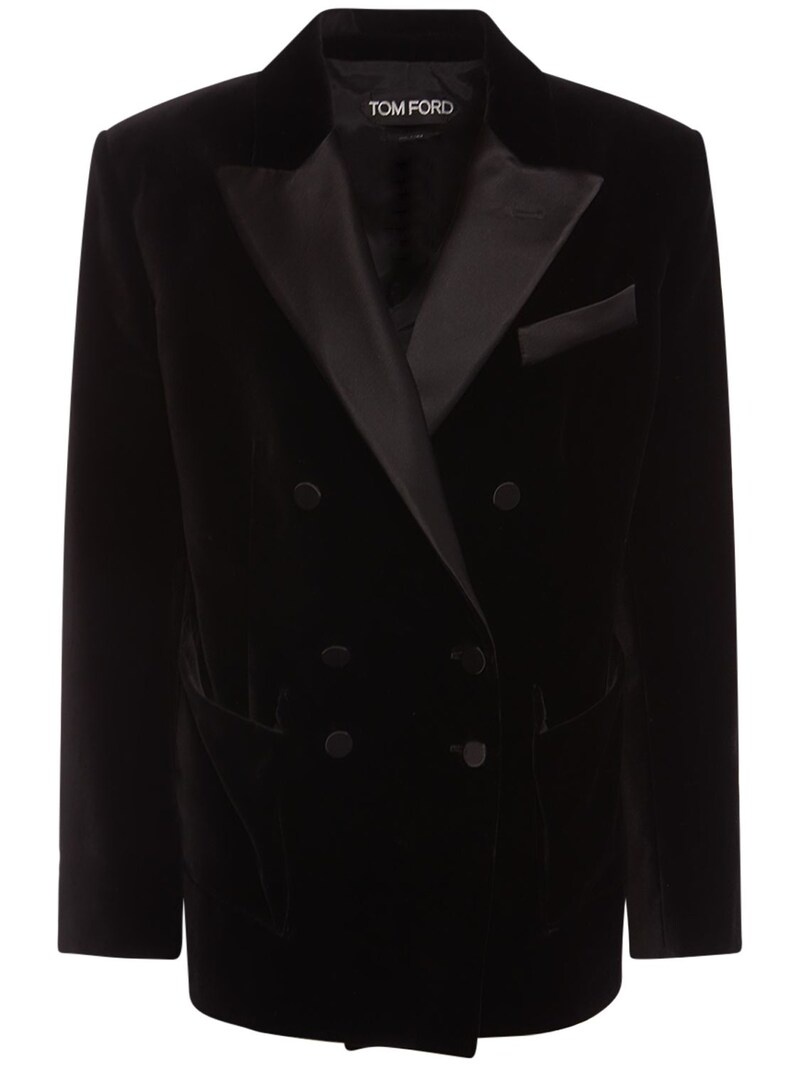 Cotton velvet tuxedo jacket - 1