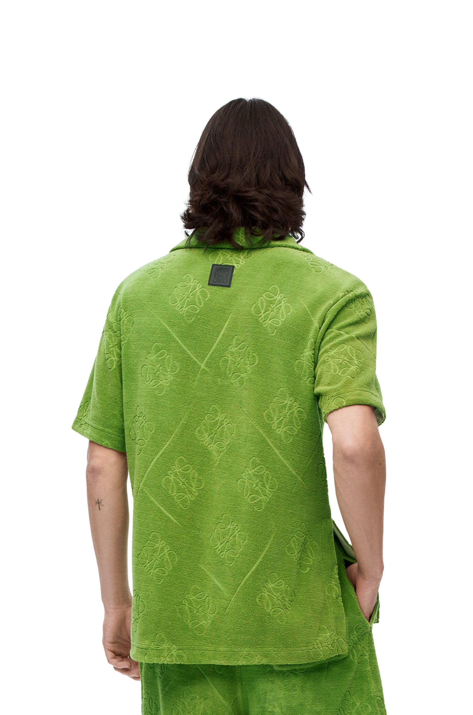 Anagram jacquard polo top in cotton - 4