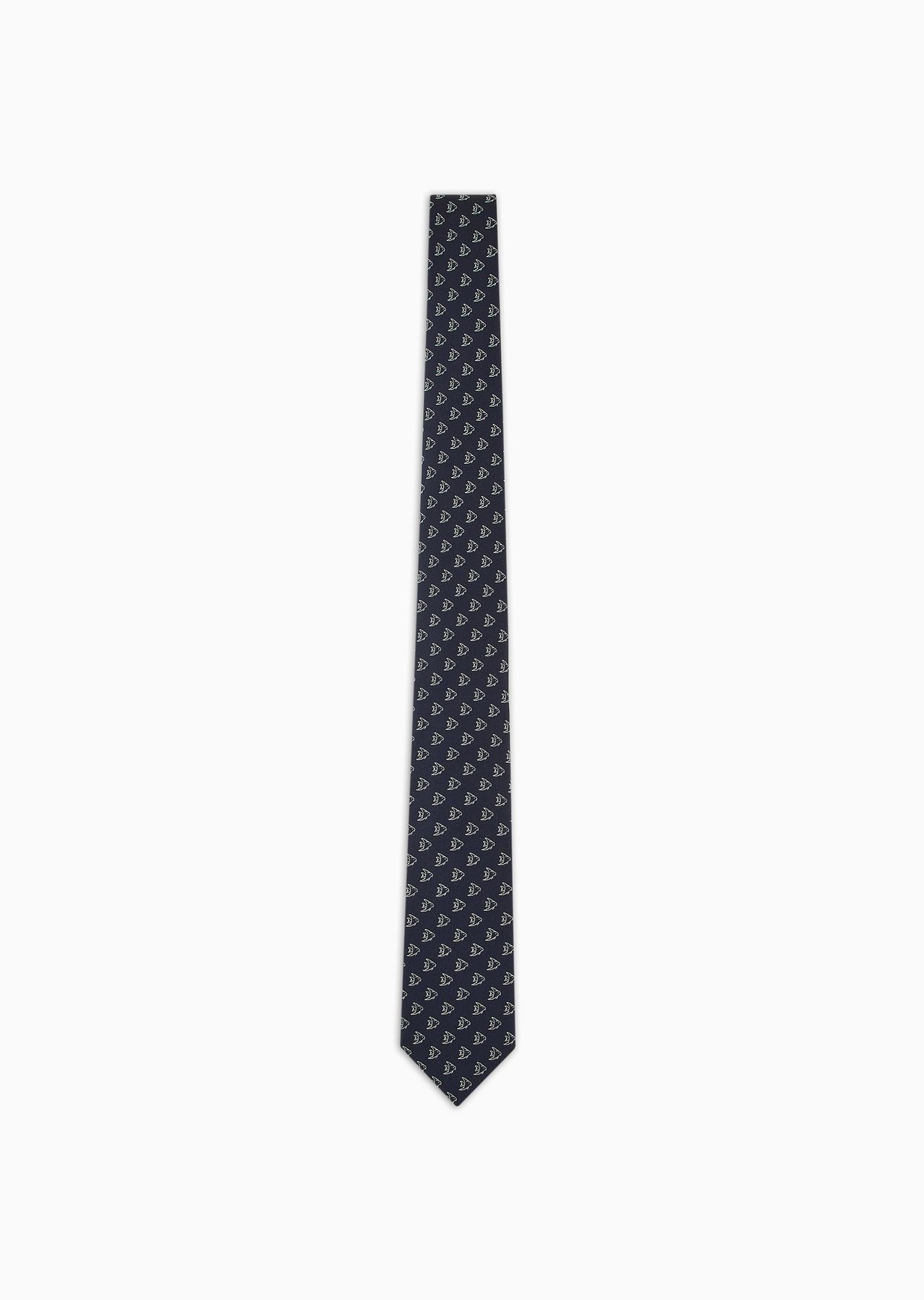 Silk and cotton jacquard tie - 1