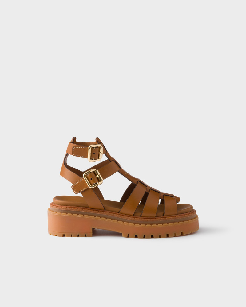Prada Leather sandals with ankle straps outlook