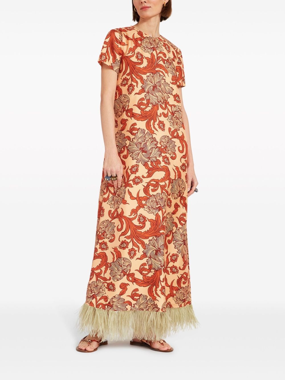 Swing feather-trimmed dress - 2