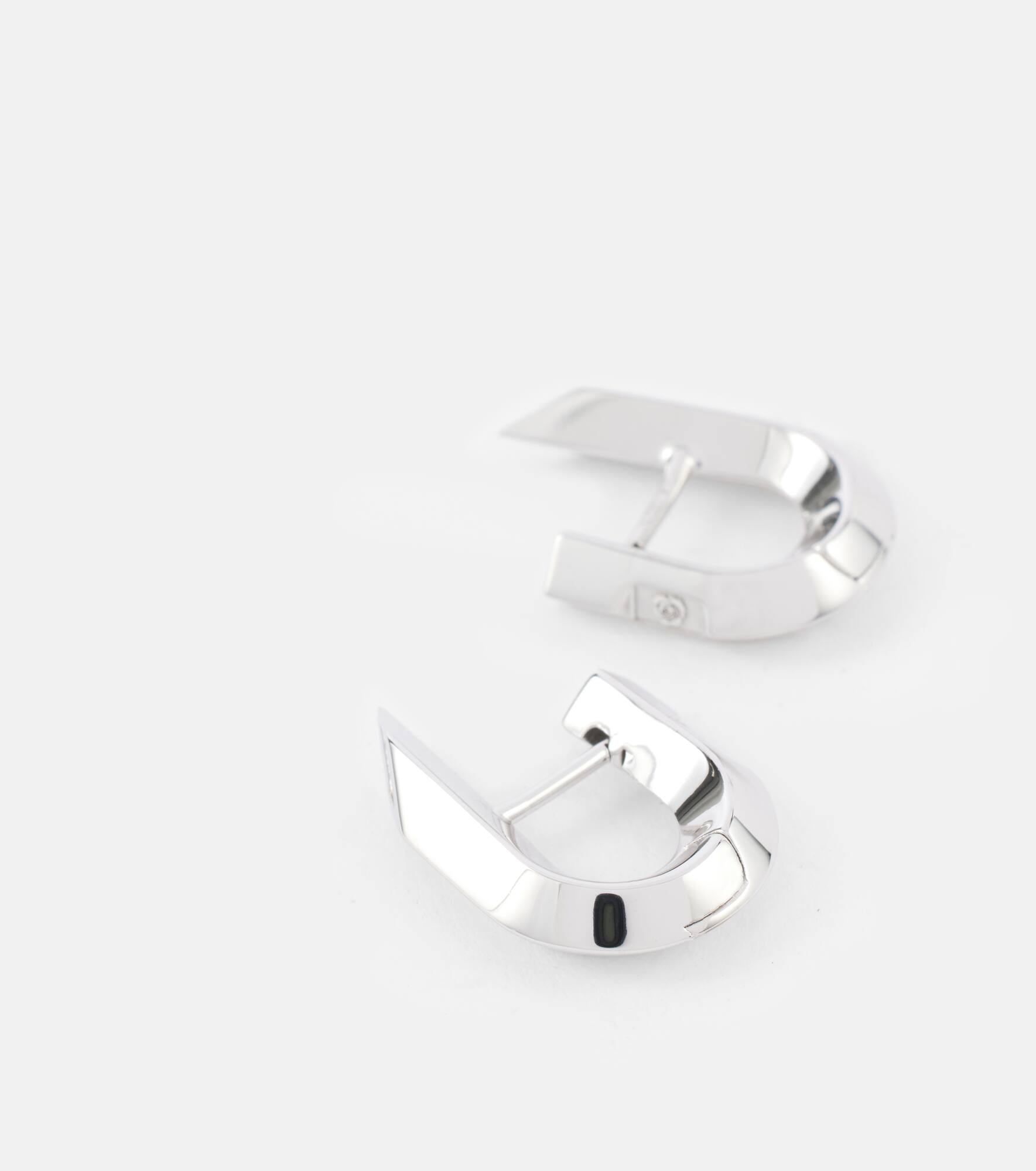 Hollow Spike sterling silver hoop earrings - 4