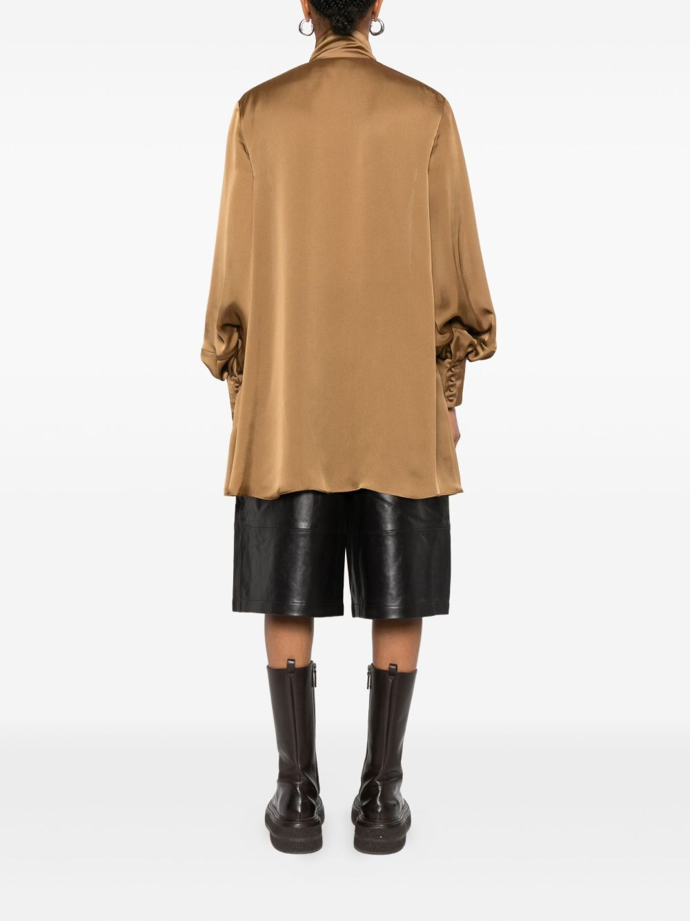 high-neck ruffled shirt - 4
