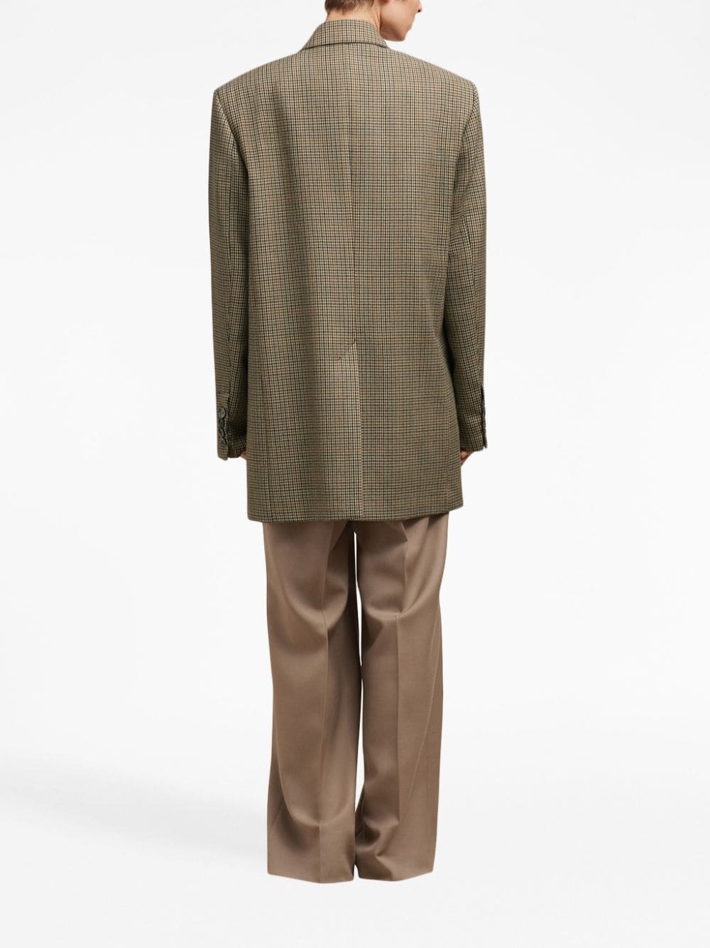 check-print double-breasted blazer - 4