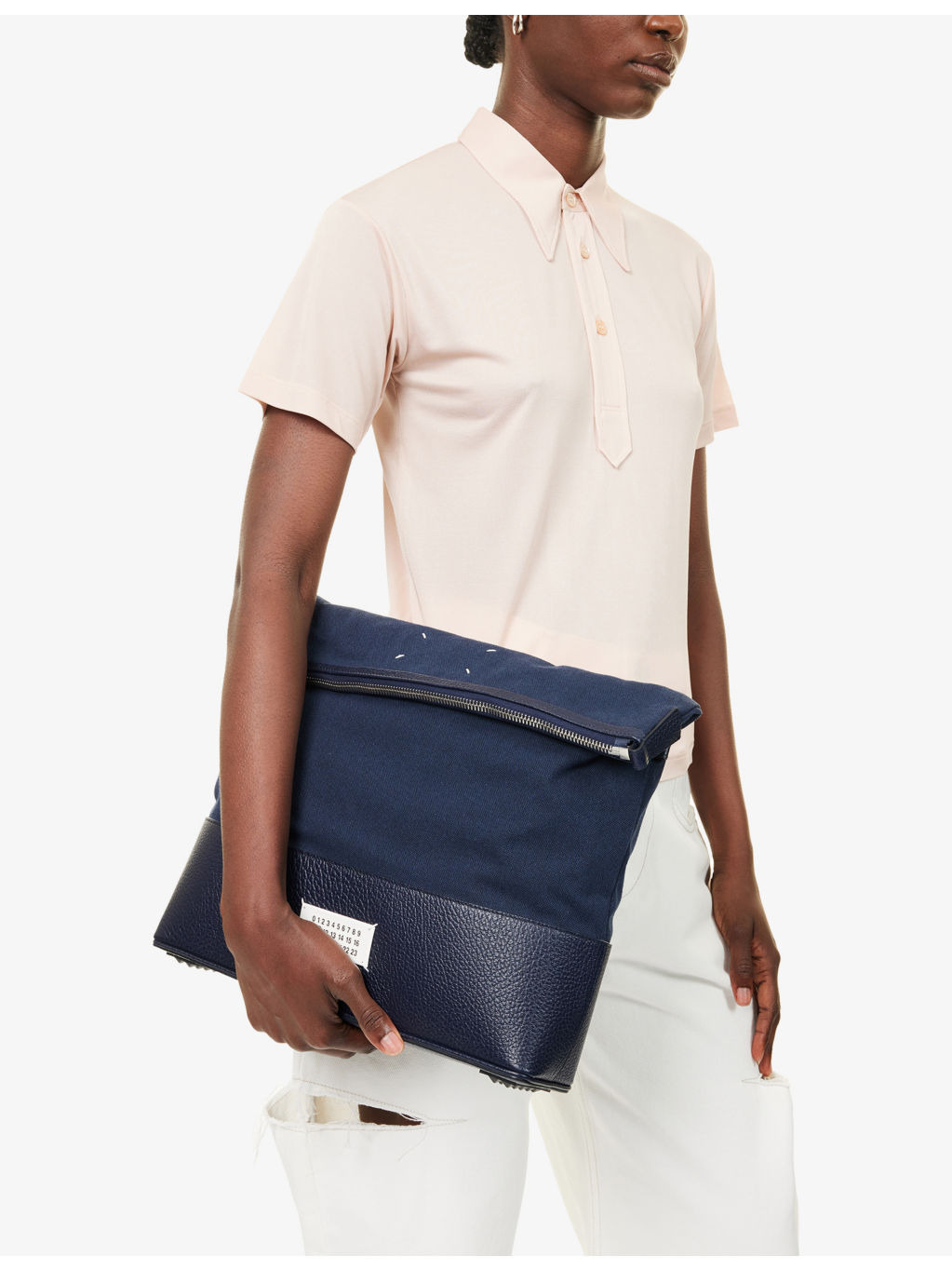 5AC Medium Woven And Leather Hobo Bag - 2