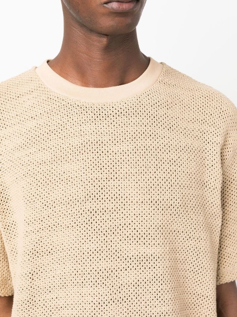 crew-neck knitted T-shirt - 5