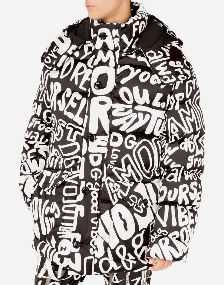 Hooded nylon jacket with all-over print - 4