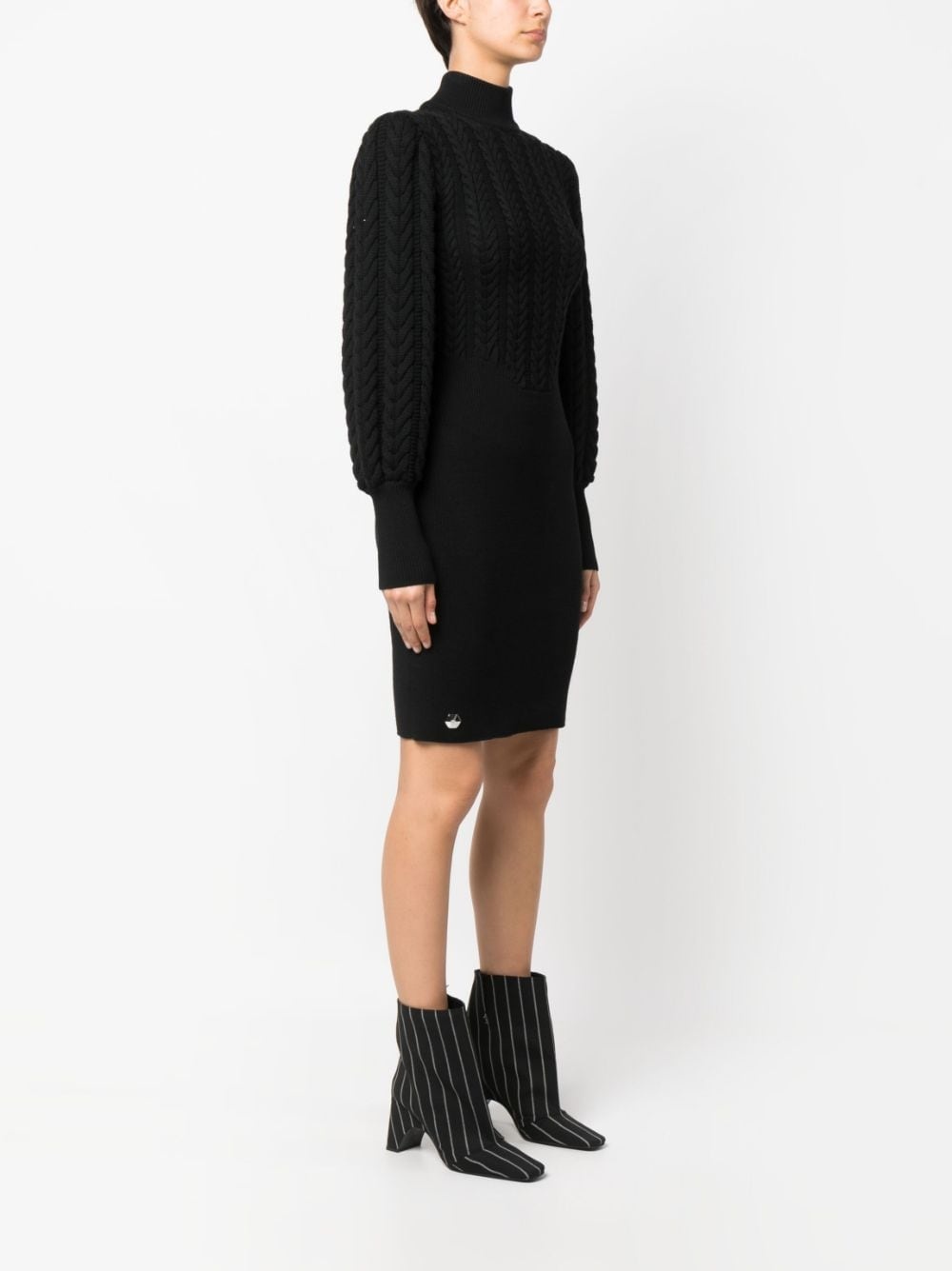 cable-knit high-neck dress - 3