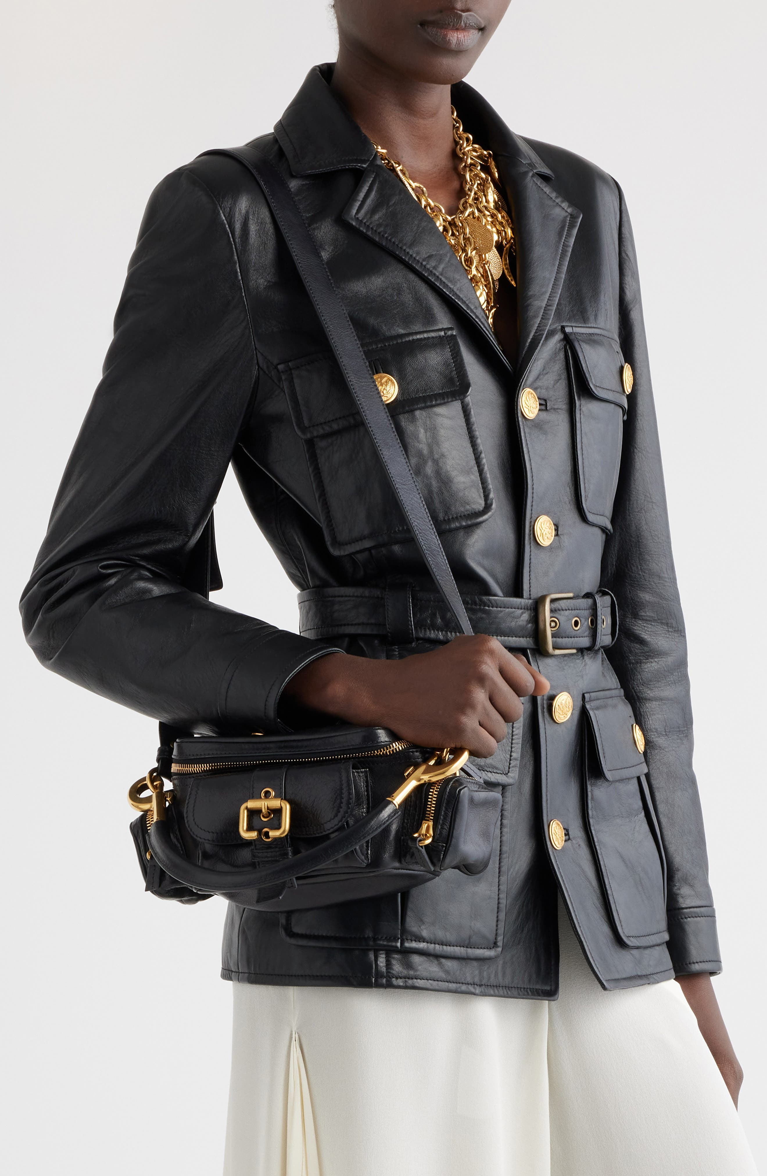 Chloé Small Camera Leather Top Handle Bag in Black at Nordstrom - 2