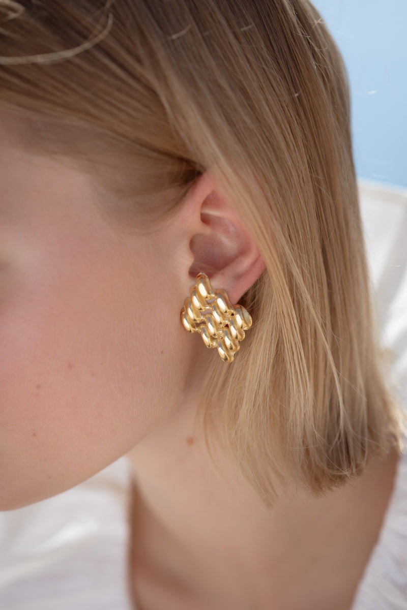 Chain Link Earrings Clip - 2