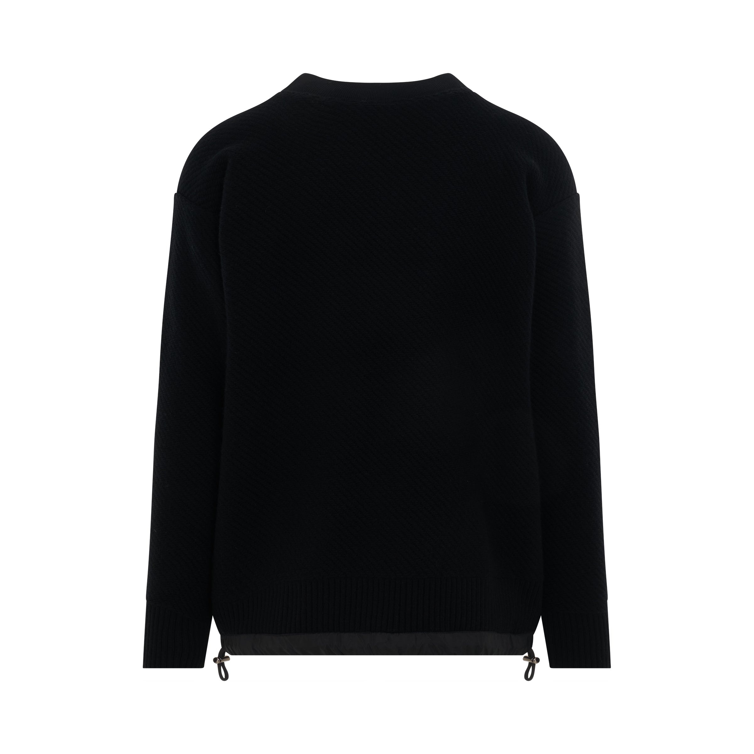 Wool Knit Pullover in Black - 4