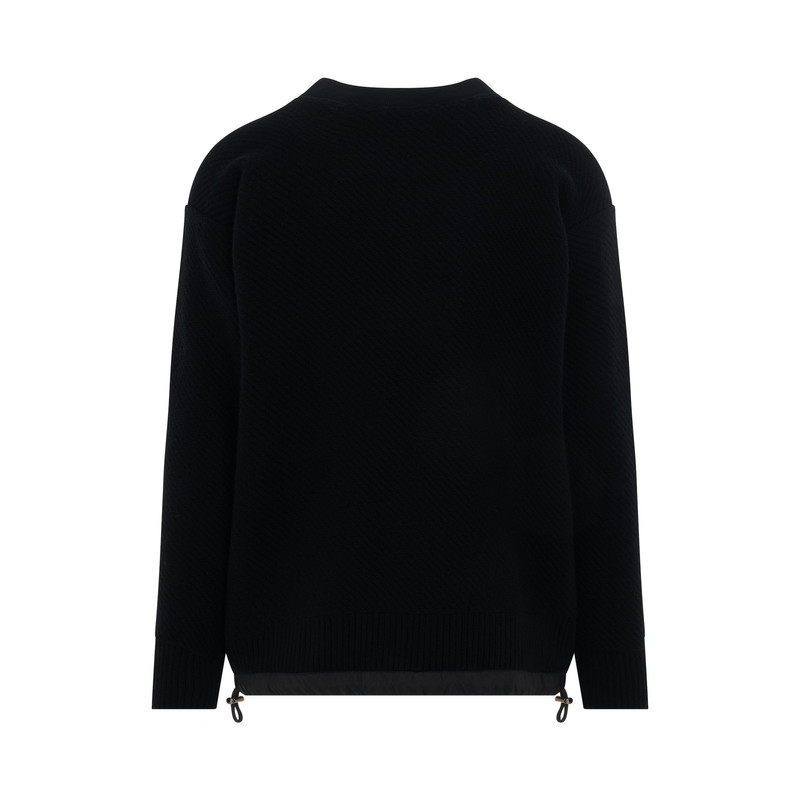 sacai Wool Knit Pullover in Black outlook