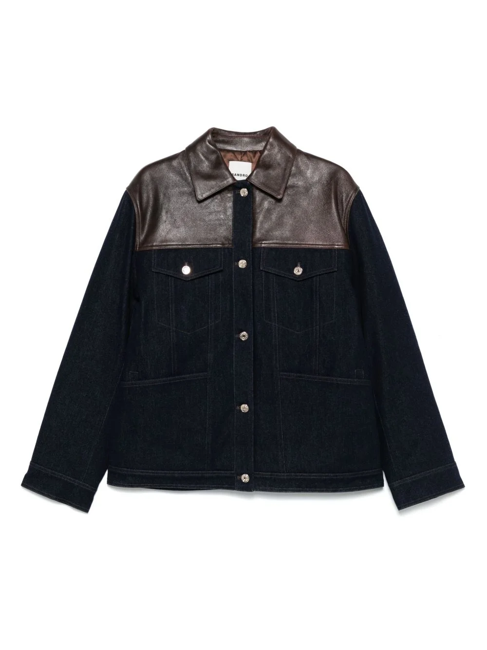 panelled denim jacket - 1